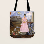 Frida Kahlo Self-portrait on the border line between Mexico and the United States, 1932 Tote Bag Gallery Image 1