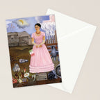 Frida Kahlo Self-portrait on the border line between Mexico and the United States, 1932 Stationery Card Gallery Image 2