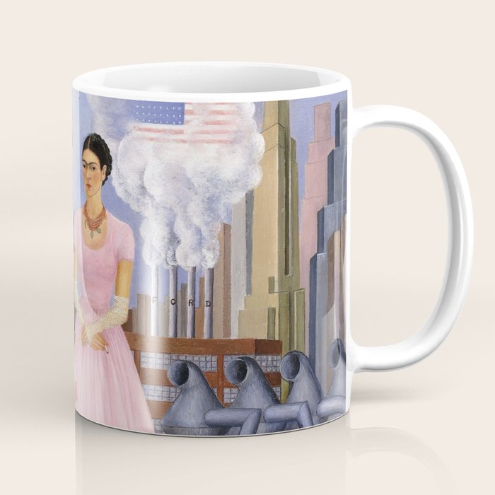 Frida Kahlo Self-portrait on the border line between Mexico and the United States, 1932 Coffee Mug Gallery Image 1