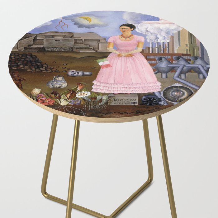 Frida Kahlo Self-portrait on the border line between Mexico and the United States, 1932 Side Table Gallery Image 2