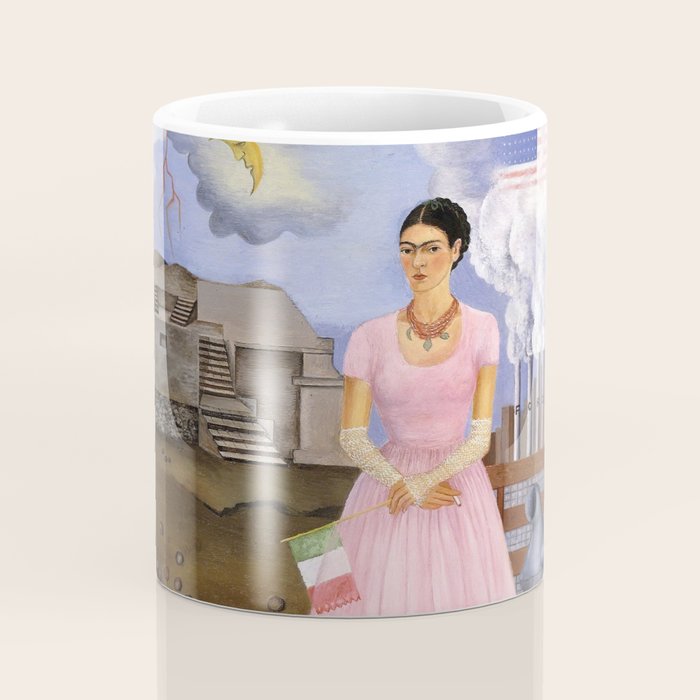 Frida Kahlo Self-portrait on the border line between Mexico and the United States, 1932 Coffee Mug Gallery Image 4