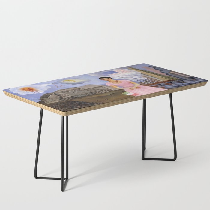 Frida Kahlo Self-portrait on the border line between Mexico and the United States, 1932 Coffee Table Gallery Image 1