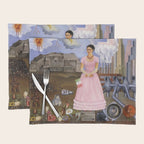Frida Kahlo Self-portrait on the border line between Mexico and the United States, 1932 Placemat Gallery Image 1