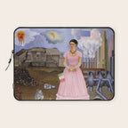 Frida Kahlo Self-portrait on the border line between Mexico and the United States, 1932 Laptop Sleeve Gallery Image 1