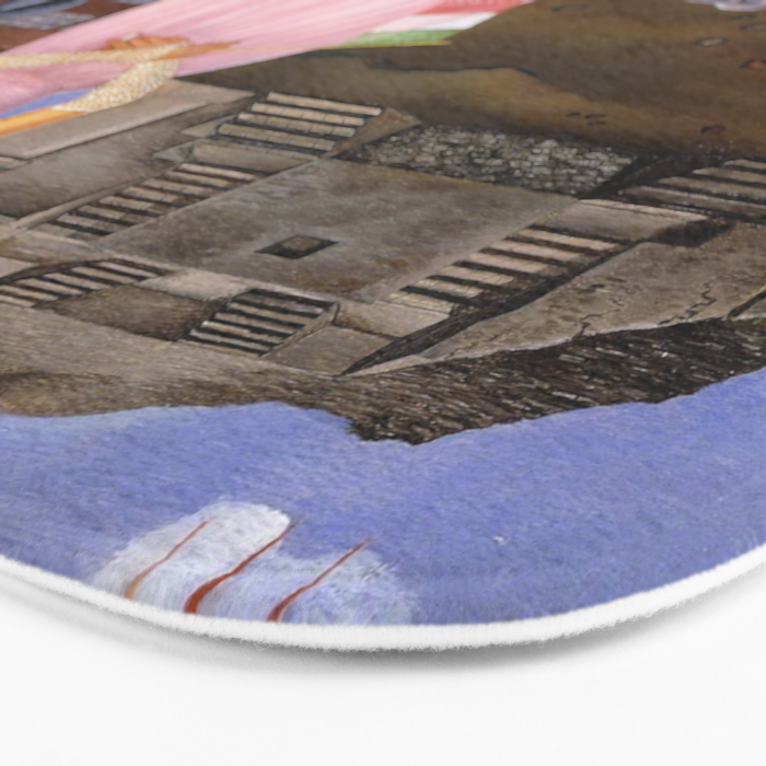 Frida Kahlo Self-portrait on the border line between Mexico and the United States, 1932 Bath Mat Gallery Image 3