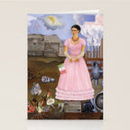 Frida Kahlo Self-portrait on the border line between Mexico and the United States, 1932 Stationery Card Gallery Image 2