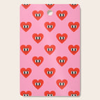 Funny retro love heart cartoon pattern Cutting Board Gallery Image 1