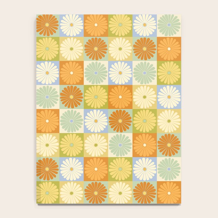 Retro Flowers Check Pattern XXVIII Notebook Gallery Image 4