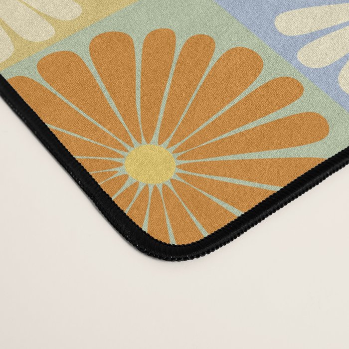 Retro Flowers Check Pattern XXVIII Desk Mat Gallery Image 4