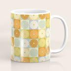 Retro Flowers Check Pattern XXVIII Coffee Mug Gallery Image 1