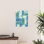 Mid Century Modern Cosmic Galaxies 728 Blue Green and Cream Poster Gallery Image 2