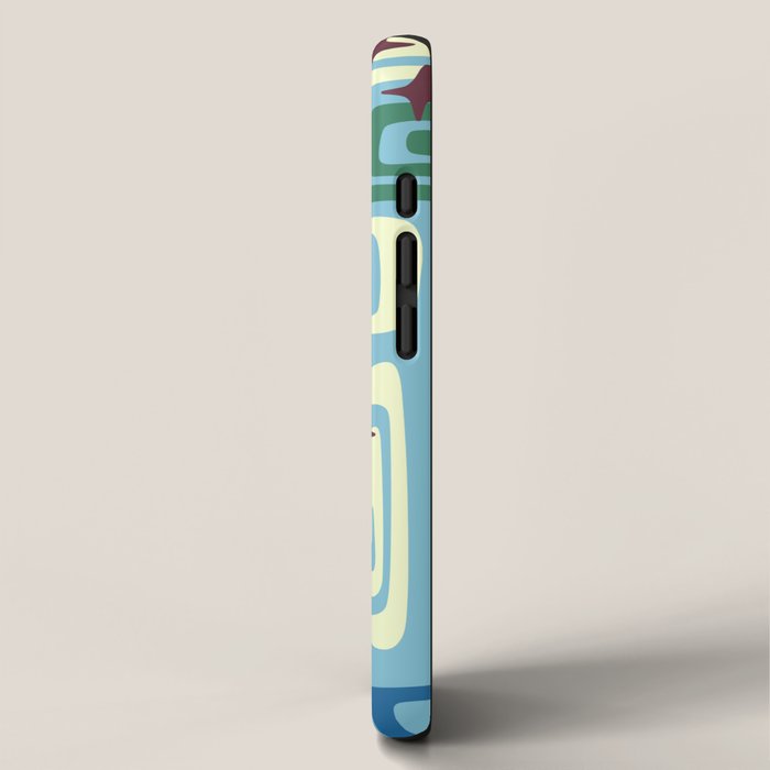 Mid Century Modern Cosmic Galaxies 728 Blue Green and Cream iPhone Case Gallery Image 2