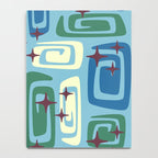 Mid Century Modern Cosmic Galaxies 728 Blue Green and Cream Notebook Gallery Image 4