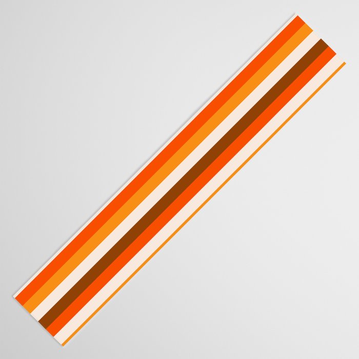 70s Fine Stripes in Retro Orange and Brown Table Runner Gallery Image 3