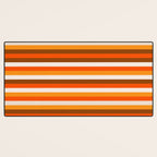 70s Fine Stripes in Retro Orange and Brown Desk Mat Gallery Image 3