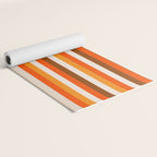 70s Fine Stripes in Retro Orange and Brown Yoga Mat Gallery Image 2