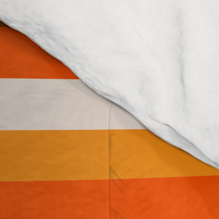 70s Fine Stripes in Retro Orange and Brown Comforter Gallery Image 4