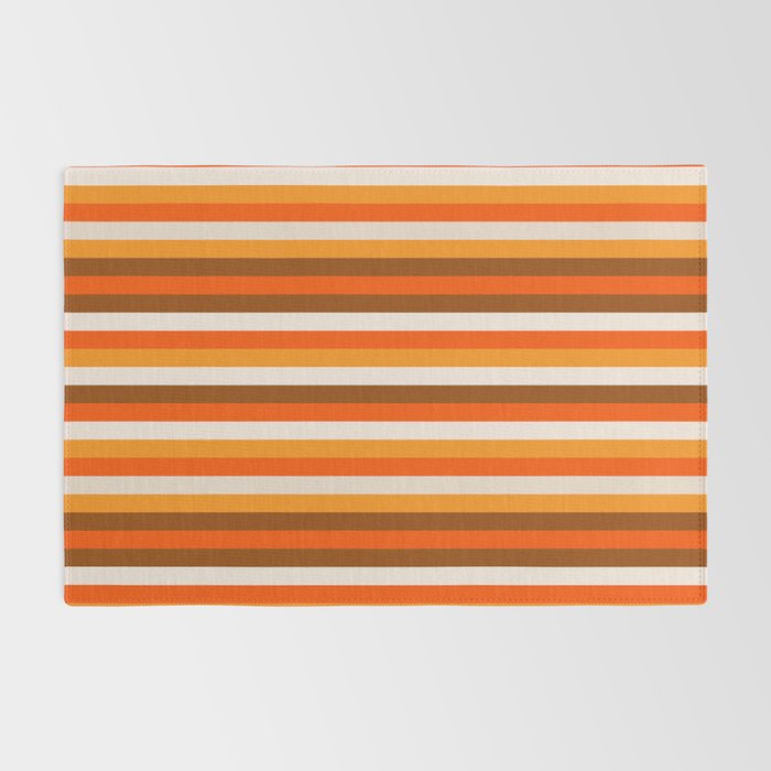 70s Fine Stripes in Retro Orange and Brown Rug Gallery Image 2