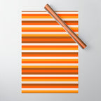 70s Fine Stripes in Retro Orange and Brown Wrapping Paper Gallery Image 1