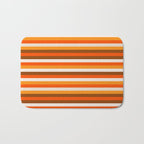 70s Fine Stripes in Retro Orange and Brown Bath Mat Gallery Image 1