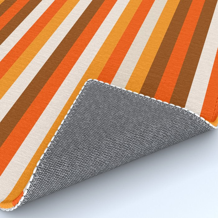 70s Fine Stripes in Retro Orange and Brown Rug Gallery Image 4