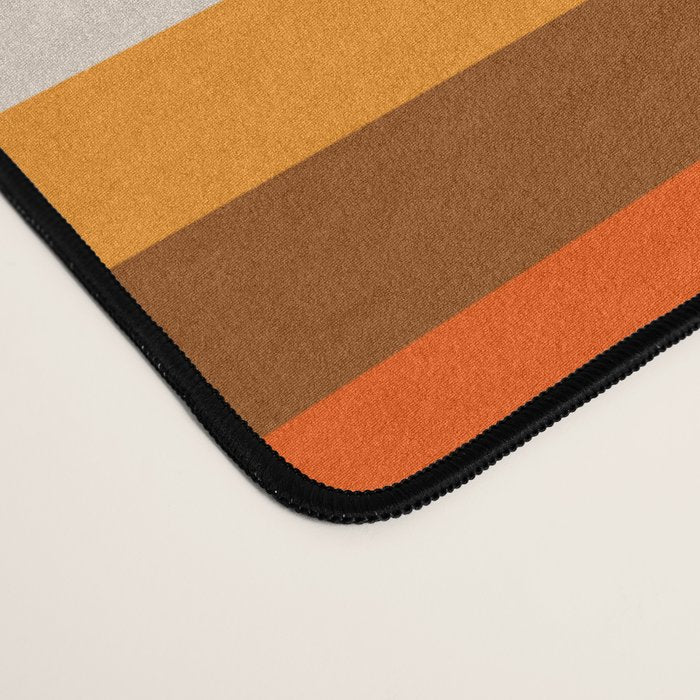 70s Fine Stripes in Retro Orange and Brown Desk Mat Gallery Image 4