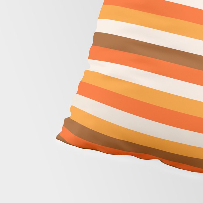 70s Fine Stripes in Retro Orange and Brown Pillow Sham Gallery Image 4