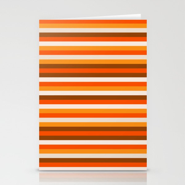 70s Fine Stripes in Retro Orange and Brown Stationery Card Gallery Image 2