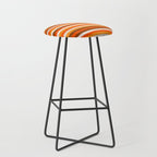 70s Fine Stripes in Retro Orange and Brown Stool Gallery Image 1