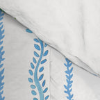 Hydrangea blue and white stripes coastal style Comforter Gallery Image 4