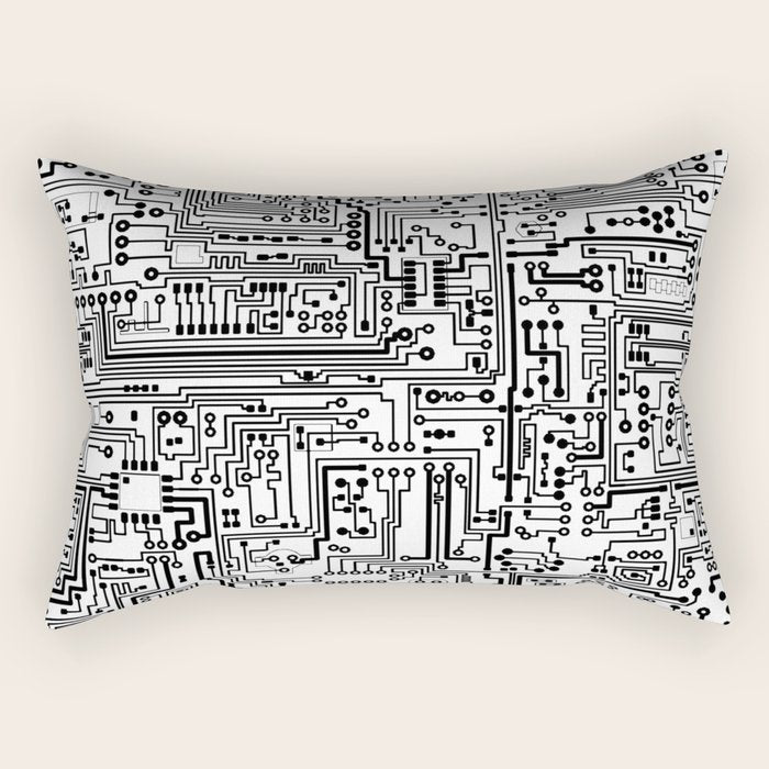 Circuit Board Rectangular Pillow Gallery Image 1