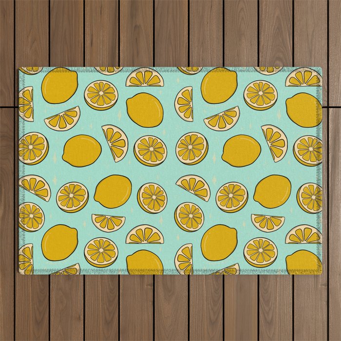 Lemon Print Outdoor Rug Gallery Image 1