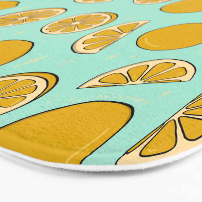 Lemon Print Bath Mat Gallery Image 3