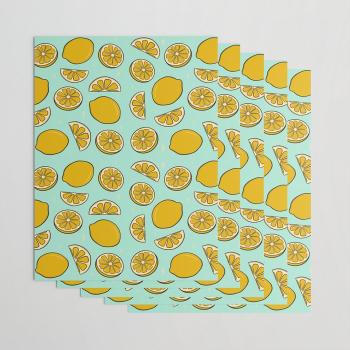 Lemon Print Wrapping Paper Gallery Image 3