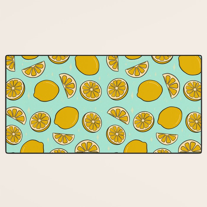 Lemon Print Desk Mat Gallery Image 3