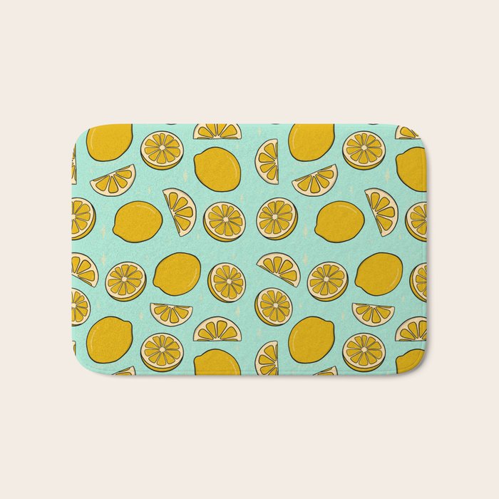 Lemon Print Bath Mat Gallery Image 1
