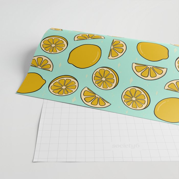 Lemon Print Wrapping Paper Gallery Image 2