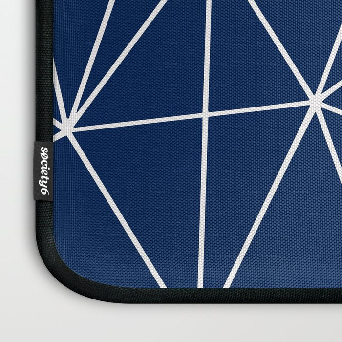 Triangle Geometric Art,  Navy Blue, Pieces Art Laptop Sleeve Gallery Image 3