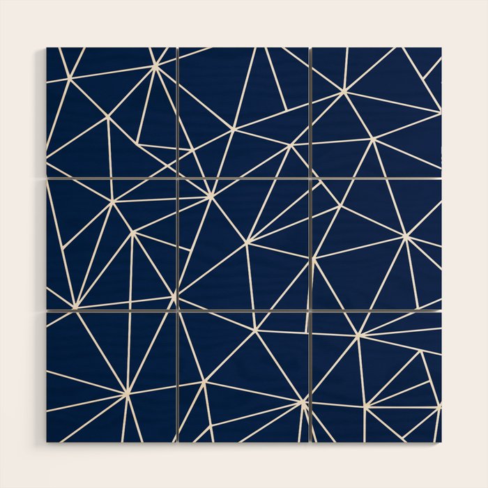 Triangle Geometric Art,  Navy Blue, Pieces Art Wood Wall Art Gallery Image 1