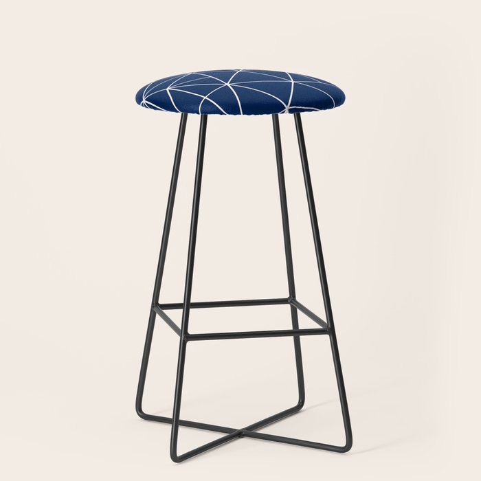 Triangle Geometric Art,  Navy Blue, Pieces Art Stool Gallery Image 1