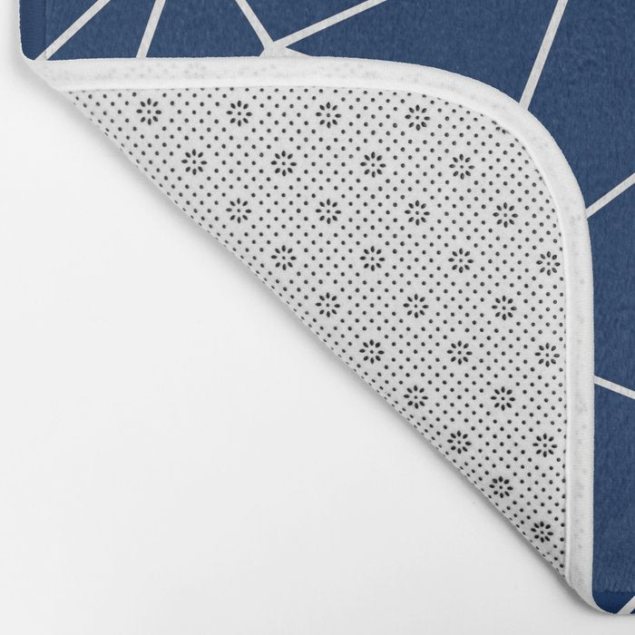 Triangle Geometric Art,  Navy Blue, Pieces Art Bath Mat Gallery Image 2