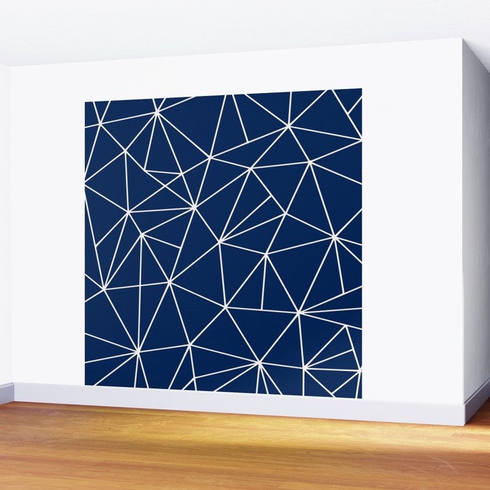 Triangle Geometric Art,  Navy Blue, Pieces Art Wall Mural Gallery Image 2