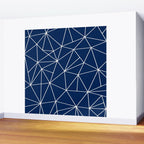 Triangle Geometric Art,  Navy Blue, Pieces Art Wall Mural Gallery Image 2
