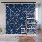 Triangle Geometric Art,  Navy Blue, Pieces Art Wall Mural Gallery Image 1