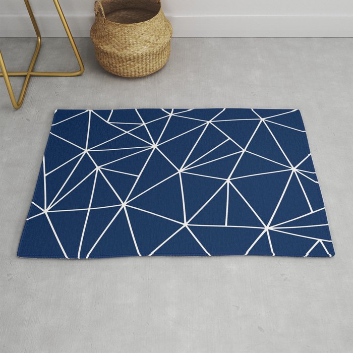 Triangle Geometric Art,  Navy Blue, Pieces Art Rug Gallery Image 1