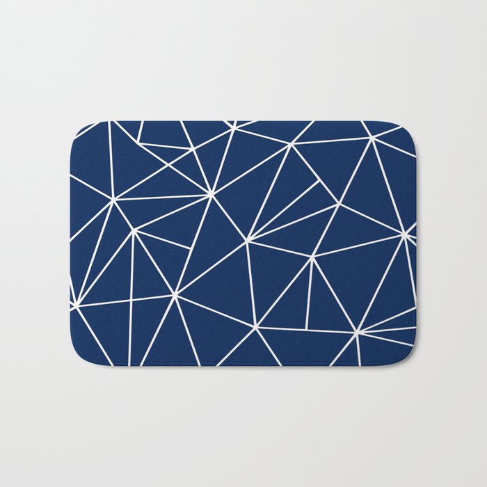 Triangle Geometric Art,  Navy Blue, Pieces Art Bath Mat Gallery Image 1