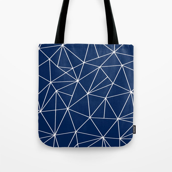 Triangle Geometric Art,  Navy Blue, Pieces Art Tote Bag Gallery Image 1