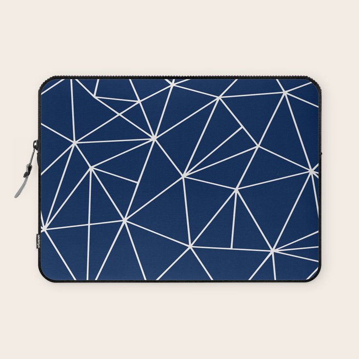 Triangle Geometric Art,  Navy Blue, Pieces Art Laptop Sleeve Gallery Image 1