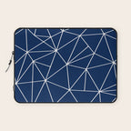 Triangle Geometric Art,  Navy Blue, Pieces Art Laptop Sleeve Gallery Image 1