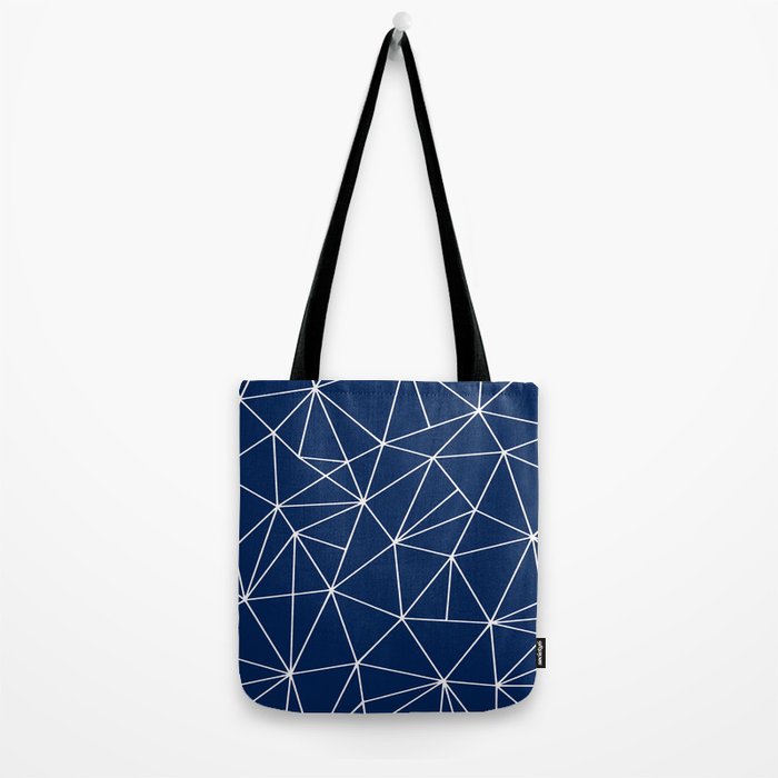 Triangle Geometric Art,  Navy Blue, Pieces Art Tote Bag Gallery Image 2